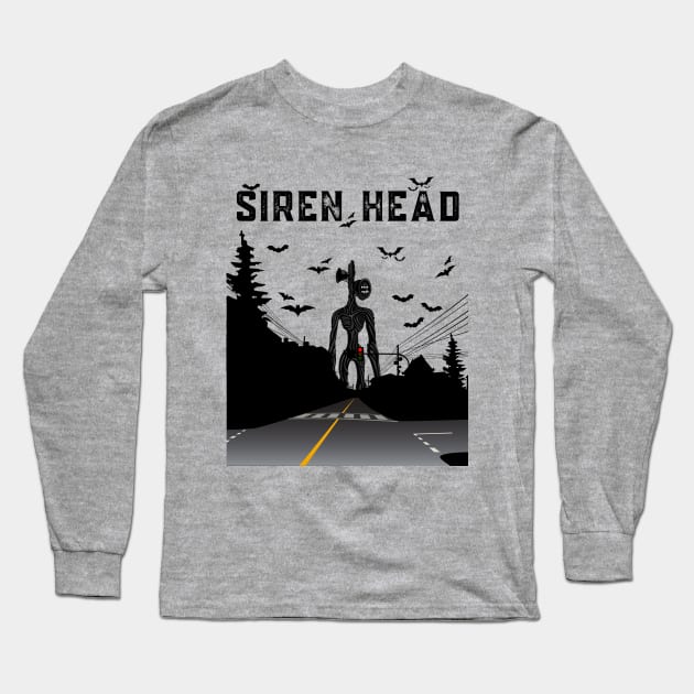 Siren Head Wandering the City Long Sleeve T-Shirt by Souls.Print